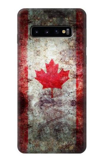 W2490 Canada Maple Leaf Flag Texture Hard Case and Leather Flip Case For Samsung Galaxy S10