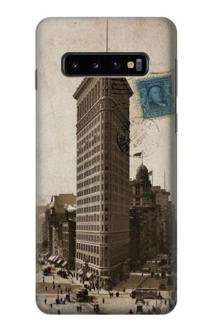 W2832 New York 1903 Flatiron Building Postcard Hard Case and Leather Flip Case For Samsung Galaxy S10