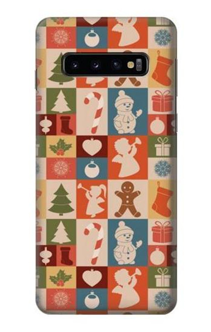 W2854 Cute Xmas Pattern Hard Case and Leather Flip Case For Samsung Galaxy S10