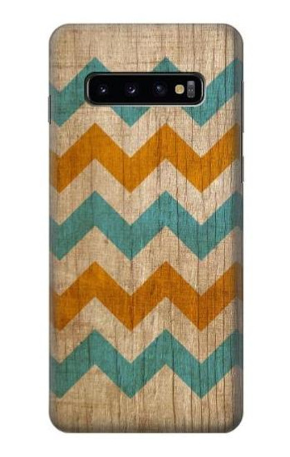 W3033 Vintage Wood Chevron Graphic Printed Hard Case and Leather Flip Case For Samsung Galaxy S10