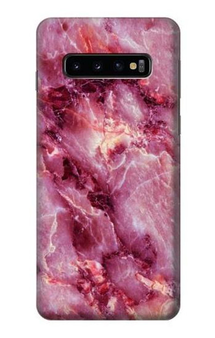 W3052 Pink Marble Graphic Printed Hard Case and Leather Flip Case For Samsung Galaxy S10