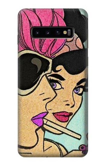 W3171 Girls Pop Art Hard Case and Leather Flip Case For Samsung Galaxy S10