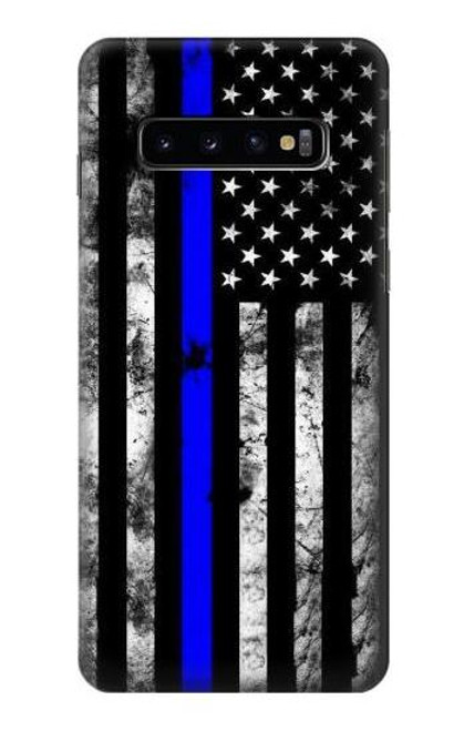 W3244 Thin Blue Line USA Hard Case and Leather Flip Case For Samsung Galaxy S10