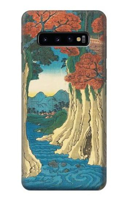 W3348 Utagawa Hiroshige The Monkey Bridge Hard Case and Leather Flip Case For Samsung Galaxy S10