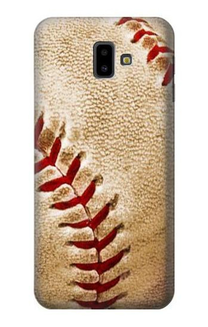 W0064 Baseball Hard Case and Leather Flip Case For Samsung Galaxy J6+ (2018), J6 Plus (2018)