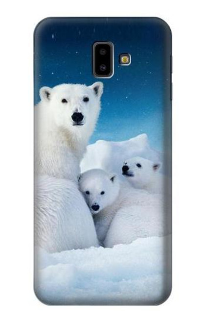 W0285 Polar Bear Family Arctic Hard Case and Leather Flip Case For Samsung Galaxy J6+ (2018), J6 Plus (2018)