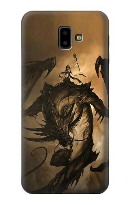 W0388 Dragon Rider Hard Case and Leather Flip Case For Samsung Galaxy J6+ (2018), J6 Plus (2018)