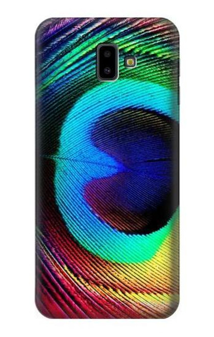 W0511 Peacock Hard Case and Leather Flip Case For Samsung Galaxy J6+ (2018), J6 Plus (2018)