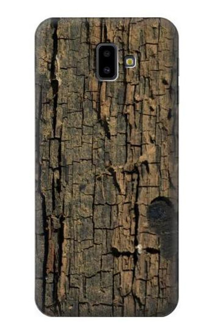 W0598 Wood Graphic Printed Hard Case and Leather Flip Case For Samsung Galaxy J6+ (2018), J6 Plus (2018)