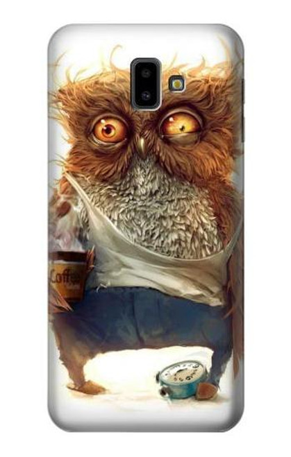 W1133 Wake up Owl Hard Case and Leather Flip Case For Samsung Galaxy J6+ (2018), J6 Plus (2018)