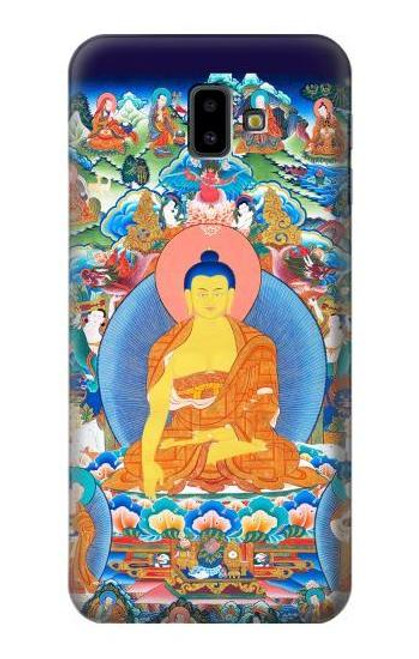 W1256 Buddha Paint Hard Case and Leather Flip Case For Samsung Galaxy J6+ (2018), J6 Plus (2018)