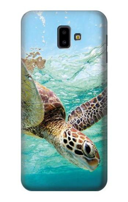 W1377 Ocean Sea Turtle Hard Case and Leather Flip Case For Samsung Galaxy J6+ (2018), J6 Plus (2018)