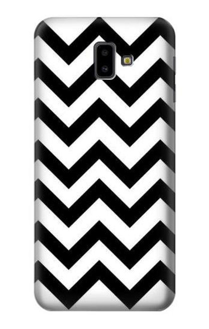 W1613 Chevron Zigzag Hard Case and Leather Flip Case For Samsung Galaxy J6+ (2018), J6 Plus (2018)