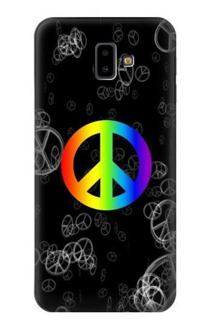 W2356 Peace Sign Hard Case and Leather Flip Case For Samsung Galaxy J6+ (2018), J6 Plus (2018)