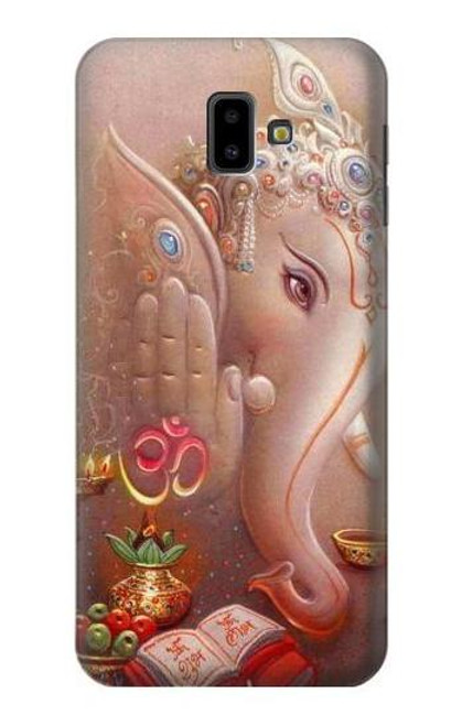 W2678 Hindu God Ganesha Lord of Success Hard Case and Leather Flip Case For Samsung Galaxy J6+ (2018), J6 Plus (2018)