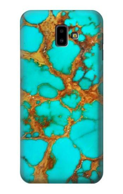 W2688 Aqua Copper Turquoise Gemstone Graphic Hard Case and Leather Flip Case For Samsung Galaxy J6+ (2018), J6 Plus (2018)