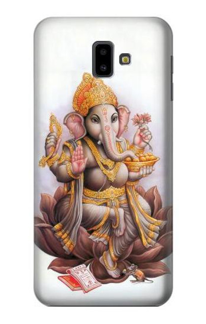 W2820 Hindu God Ganesha Ganapati Vinayaka Hard Case and Leather Flip Case For Samsung Galaxy J6+ (2018), J6 Plus (2018)