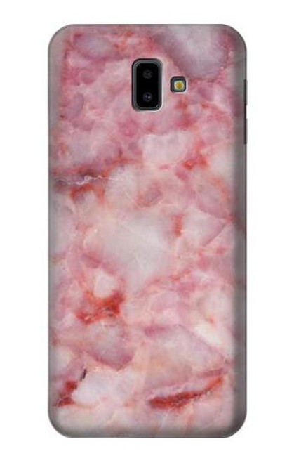 W2843 Pink Marble Texture Hard Case and Leather Flip Case For Samsung Galaxy J6+ (2018), J6 Plus (2018)