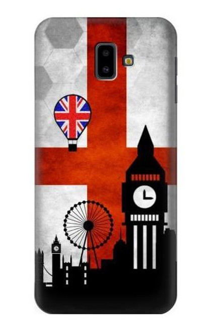 W2979 England Football Soccer Euro 2016 Hard Case and Leather Flip Case For Samsung Galaxy J6+ (2018), J6 Plus (2018)