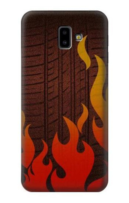 W2988 Rally Car Tire Fire Hard Case and Leather Flip Case For Samsung Galaxy J6+ (2018), J6 Plus (2018)