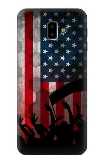 W2989 USA America Soccer Copa 2016 Hard Case and Leather Flip Case For Samsung Galaxy J6+ (2018), J6 Plus (2018)