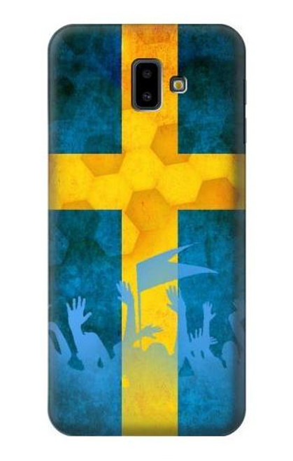 W2990 Sweden Football Soccer Euro 2016 Hard Case and Leather Flip Case For Samsung Galaxy J6+ (2018), J6 Plus (2018)