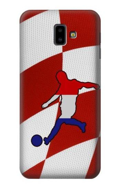 W2993 Croatia Football Soccer Euro 2016 Hard Case and Leather Flip Case For Samsung Galaxy J6+ (2018), J6 Plus (2018)