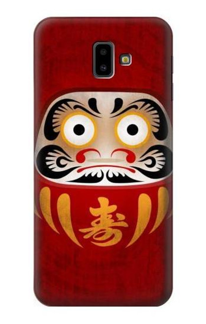 W3023 Japan Good Luck Daruma Doll Hard Case and Leather Flip Case For Samsung Galaxy J6+ (2018), J6 Plus (2018)