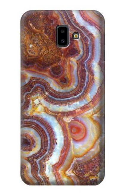 W3034 Colored Marble Texture Printed Hard Case and Leather Flip Case For Samsung Galaxy J6+ (2018), J6 Plus (2018)