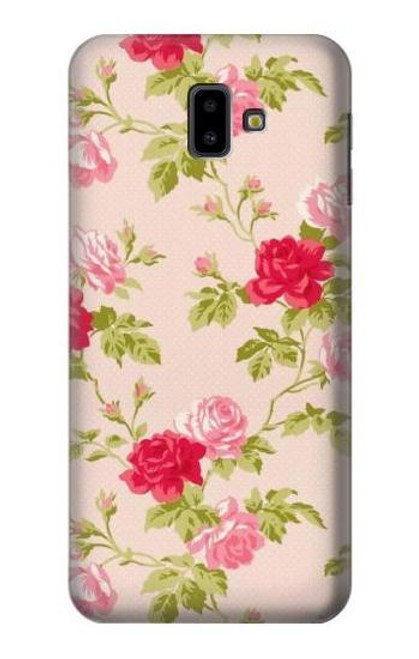 W3037 Pretty Rose Cottage Flora Hard Case and Leather Flip Case For Samsung Galaxy J6+ (2018), J6 Plus (2018)