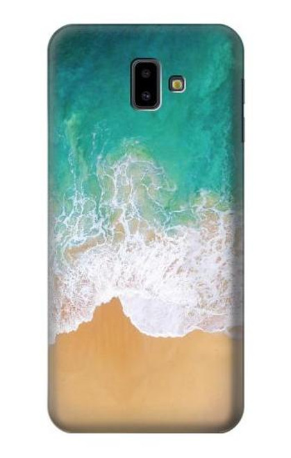 W3150 Sea Beach Hard Case and Leather Flip Case For Samsung Galaxy J6+ (2018), J6 Plus (2018)