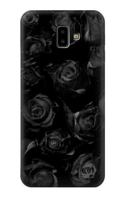 W3153 Black Roses Hard Case and Leather Flip Case For Samsung Galaxy J6+ (2018), J6 Plus (2018)