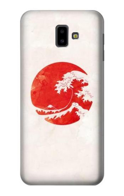 W3237 Waves Japan Flag Hard Case and Leather Flip Case For Samsung Galaxy J6+ (2018), J6 Plus (2018)