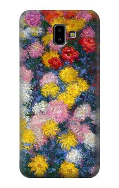 W3342 Claude Monet Chrysanthemums Hard Case and Leather Flip Case For Samsung Galaxy J6+ (2018), J6 Plus (2018)