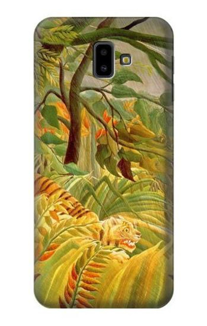 W3344 Henri Rousseau Tiger in a Tropical Storm Hard Case and Leather Flip Case For Samsung Galaxy J6+ (2018), J6 Plus (2018)