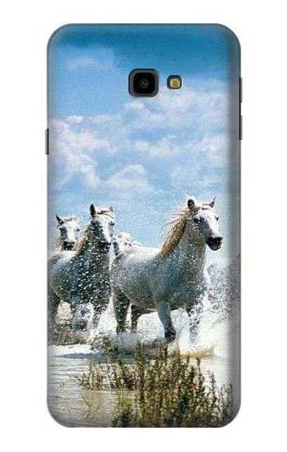 W0250 White Horse 2 Hard Case and Leather Flip Case For Samsung Galaxy J4+ (2018), J4 Plus (2018)