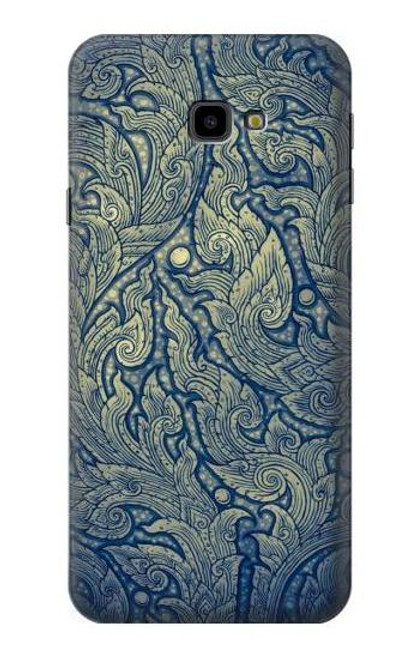 W0568 Thai Art Hard Case and Leather Flip Case For Samsung Galaxy J4+ (2018), J4 Plus (2018)