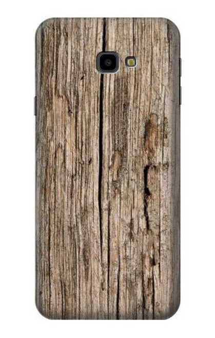 W0600 Wood Graphic Printed Hard Case and Leather Flip Case For Samsung Galaxy J4+ (2018), J4 Plus (2018)