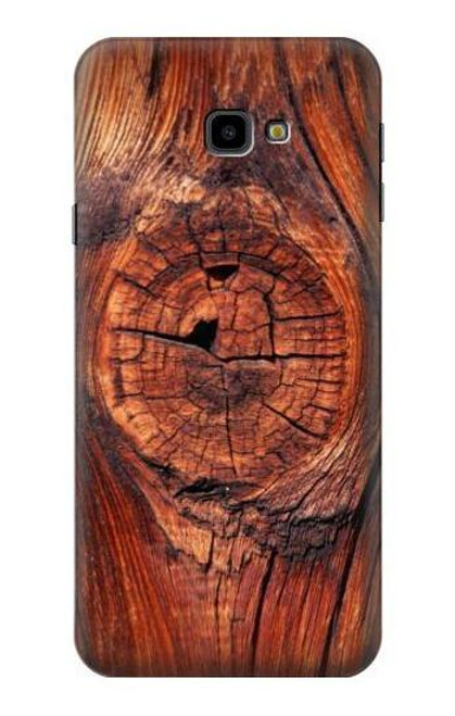 W0603 Wood Graphic Printed Hard Case and Leather Flip Case For Samsung Galaxy J4+ (2018), J4 Plus (2018)