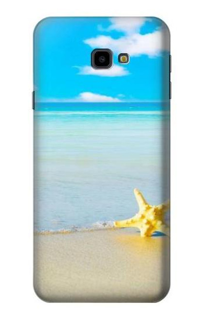 W0911 Relax at the Beach Hard Case and Leather Flip Case For Samsung Galaxy J4+ (2018), J4 Plus (2018)