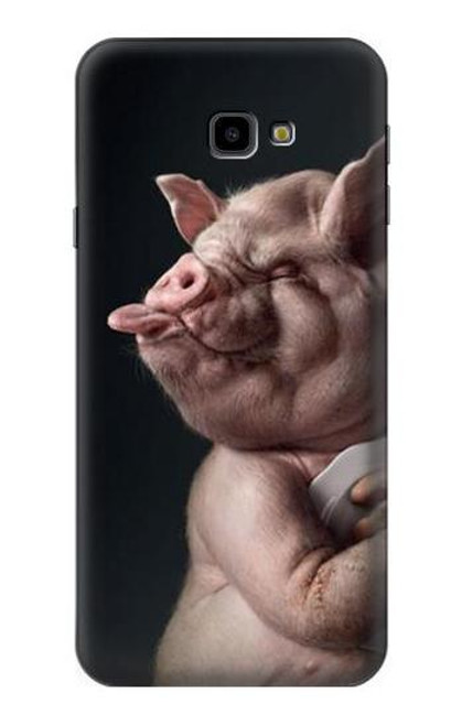 W1273 Crazy Pig Hard Case and Leather Flip Case For Samsung Galaxy J4+ (2018), J4 Plus (2018)