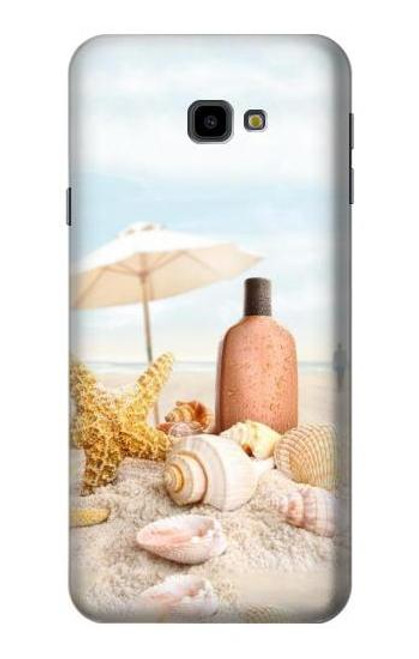 W1425 Seashells on The Beach Hard Case and Leather Flip Case For Samsung Galaxy J4+ (2018), J4 Plus (2018)