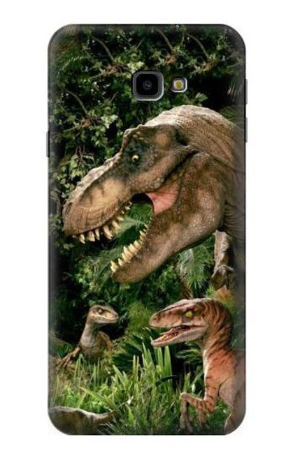 W1452 Trex Raptor Dinosaur Hard Case and Leather Flip Case For Samsung Galaxy J4+ (2018), J4 Plus (2018)