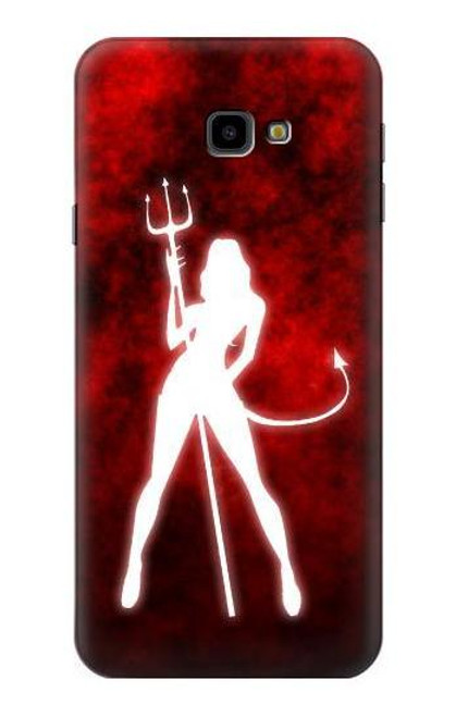 W2455 Sexy Devil Girl Hard Case and Leather Flip Case For Samsung Galaxy J4+ (2018), J4 Plus (2018)