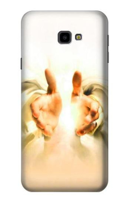 W2546 Hand of God Heaven Hard Case and Leather Flip Case For Samsung Galaxy J4+ (2018), J4 Plus (2018)