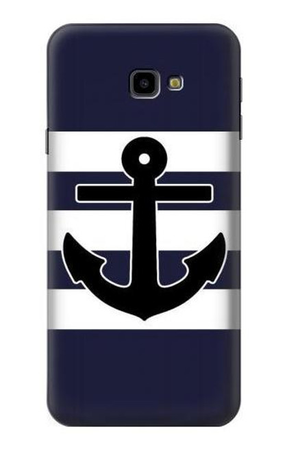 W2758 Anchor Navy Hard Case and Leather Flip Case For Samsung Galaxy J4+ (2018), J4 Plus (2018)