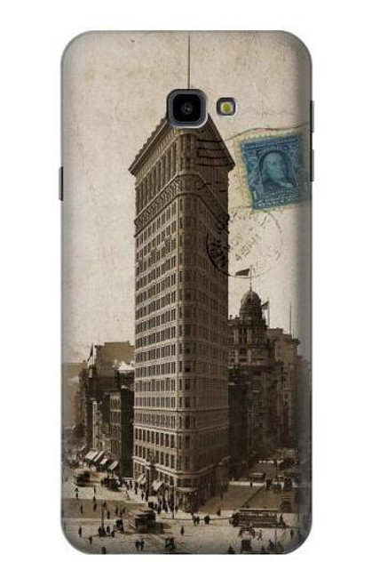 W2832 New York 1903 Flatiron Building Postcard Hard Case and Leather Flip Case For Samsung Galaxy J4+ (2018), J4 Plus (2018)