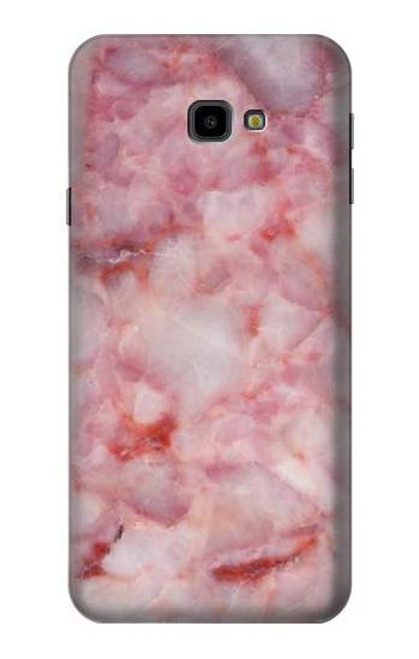 W2843 Pink Marble Texture Hard Case and Leather Flip Case For Samsung Galaxy J4+ (2018), J4 Plus (2018)