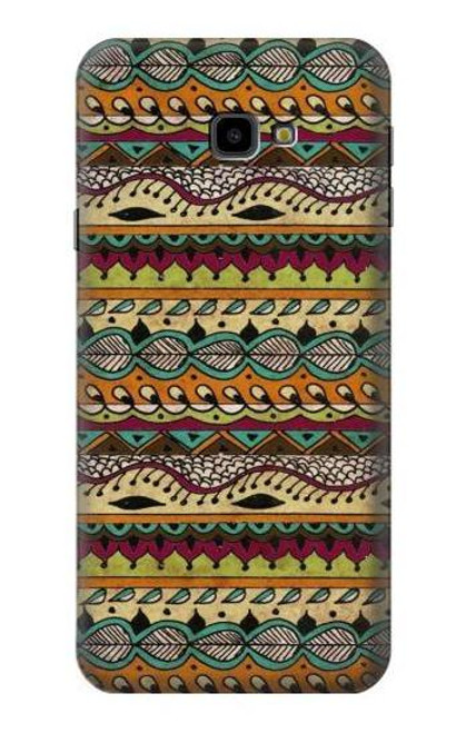 W2860 Aztec Boho Hippie Pattern Hard Case and Leather Flip Case For Samsung Galaxy J4+ (2018), J4 Plus (2018)