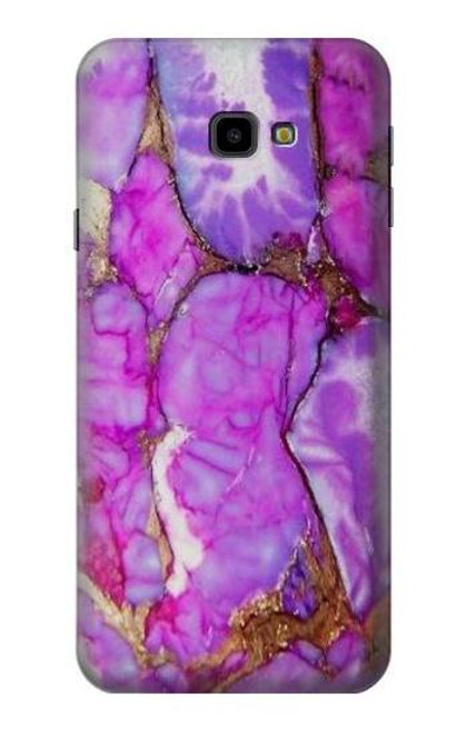 W2907 Purple Turquoise Stone Hard Case and Leather Flip Case For Samsung Galaxy J4+ (2018), J4 Plus (2018)